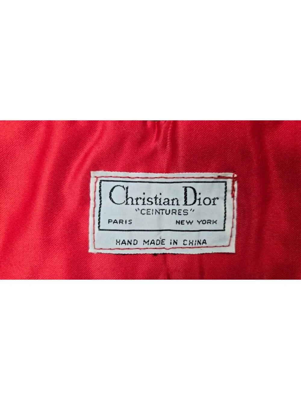 Christian Dior Beaded Red Waist Belt with Paisley Design